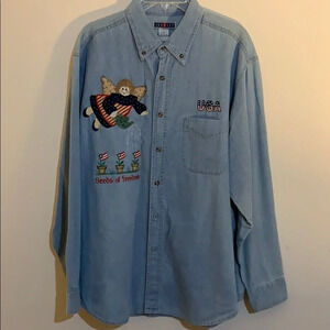Vintage - American motif chambray shirt, XL